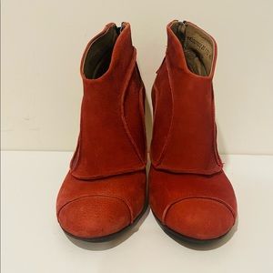 Fly London red heeled ankle boots